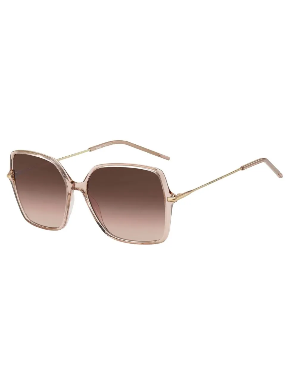 BOSS - Oversized vierkante nude zonnebril