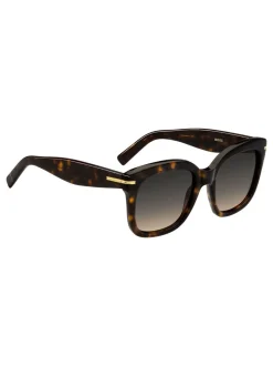 BOSS - Oversized vierkante Havana zonnebril