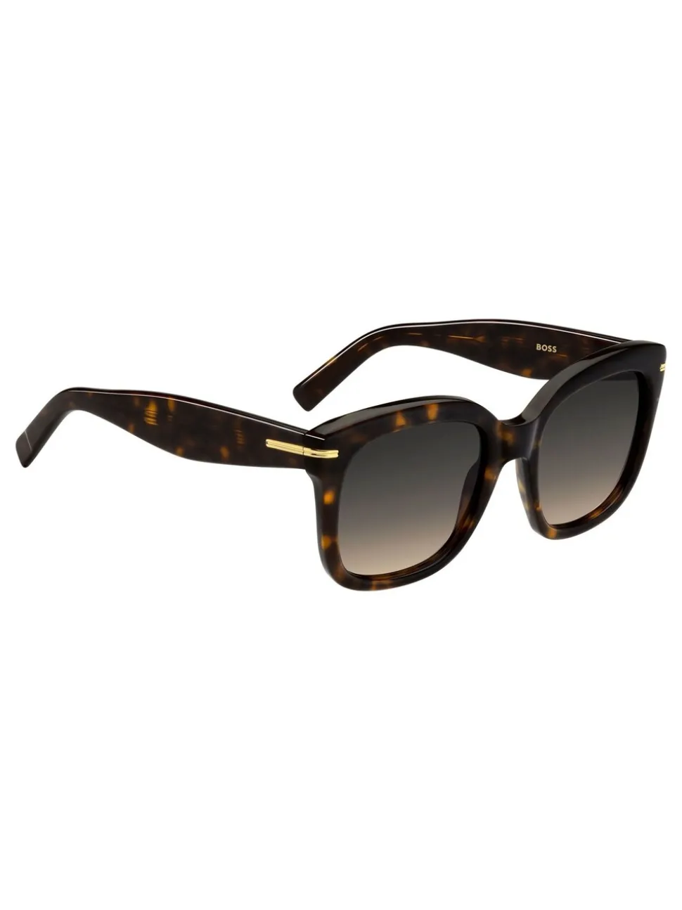 BOSS - Oversized vierkante Havana zonnebril