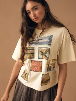 Boter Geel - Sequin Patch Graphic Duck Short Sleeve Crew Neck T-Shirt