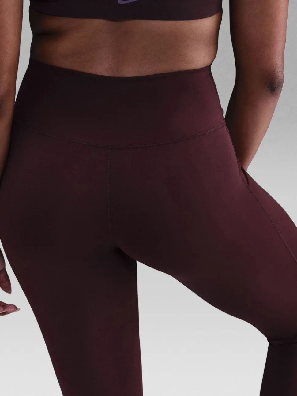 Bourgondië crush - Nike One Seamless Front High Waisted Full Length Leggings