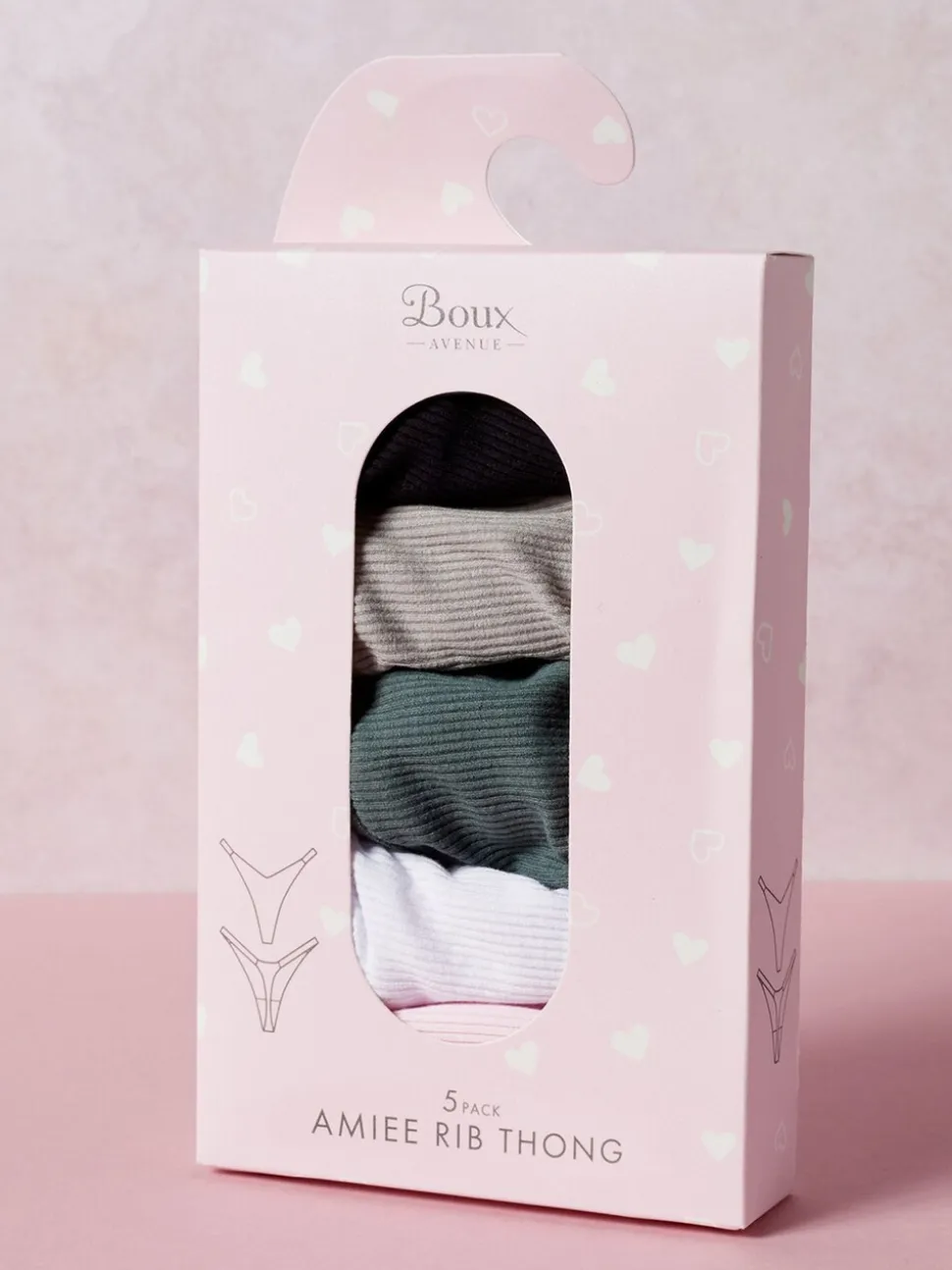 Boux Avenue Amiee Rib High Leg Thong 5 Pack