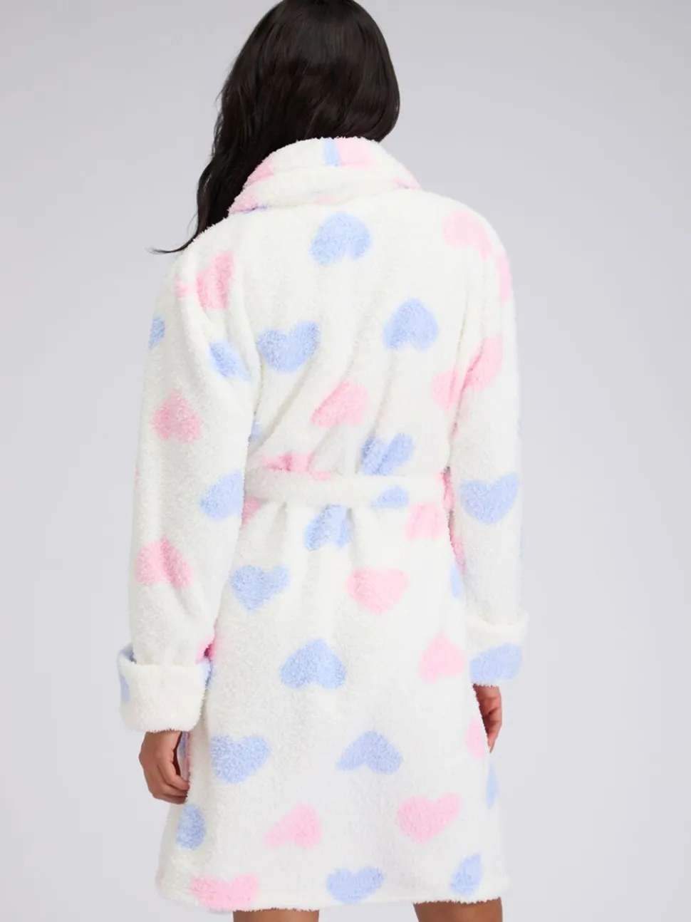 Boux Avenue Fluffy Boucle Heart Midi Dressing Gown