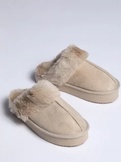 Boux Avenue Platform Suedette Mule Slippers