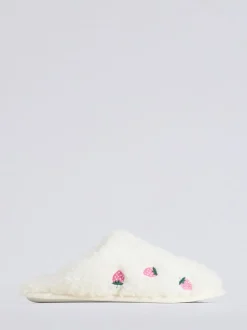 Boux Avenue Strawberry Embroidered Mule Slippers