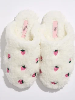 Boux Avenue Strawberry Embroidered Mule Slippers