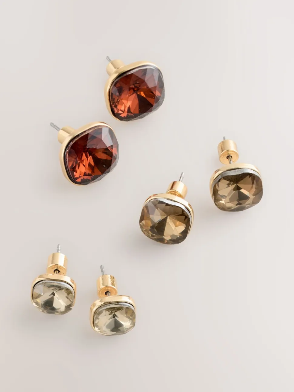 Brons - Jewel Stud Earrings 3 Pack