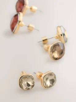 Brons - Jewel Stud Earrings 3 Pack