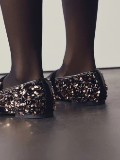 Brons - Mary Jane-schoenen met versierde pailletten van Forever Comfort®