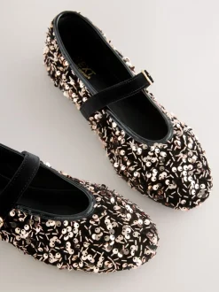 Brons - Mary Jane-schoenen met versierde pailletten van Forever Comfort®