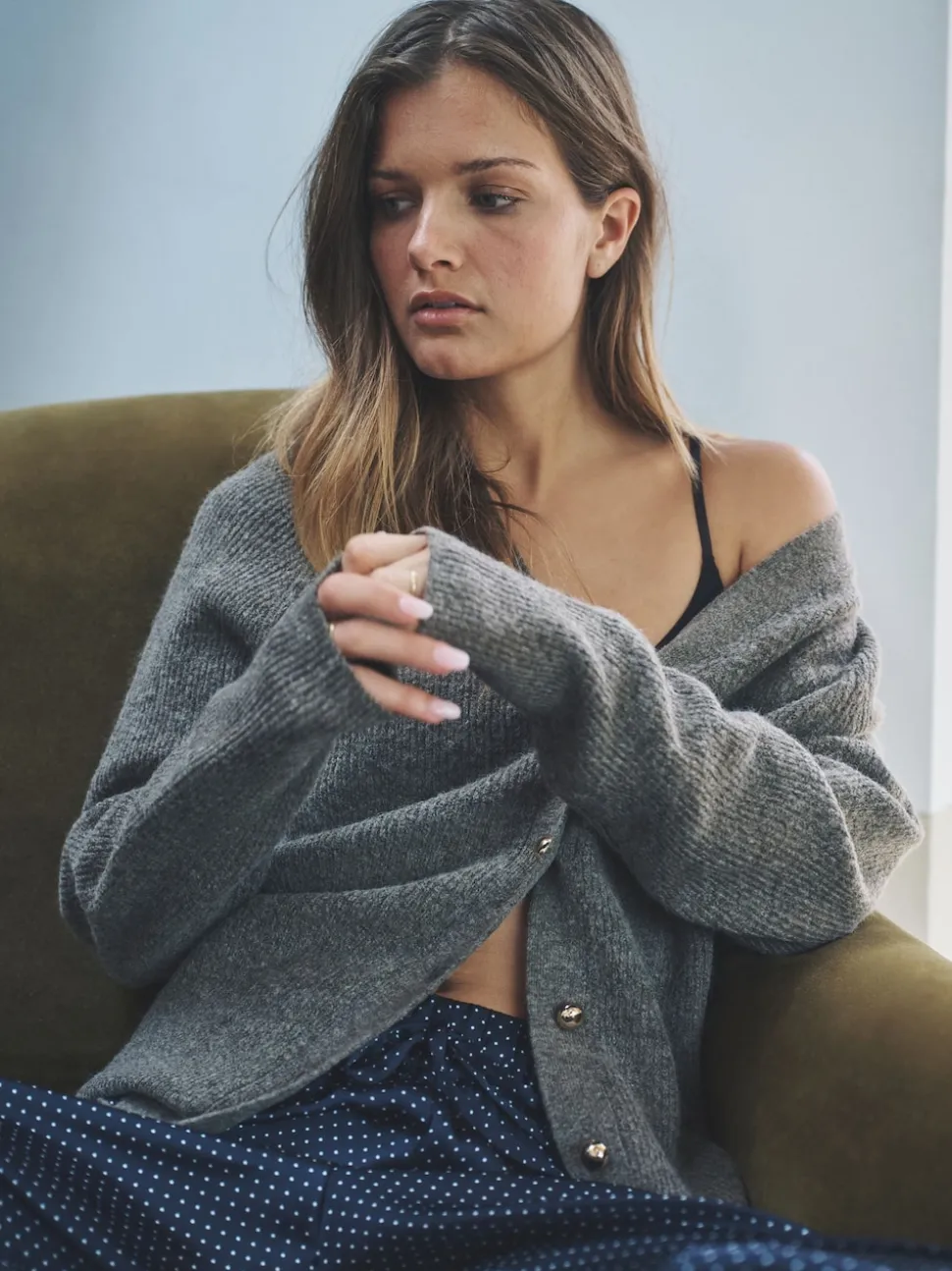 Brown Marl/Cream - The Set 2 Pack Chunky Rib Knitted Cardigans With Wool