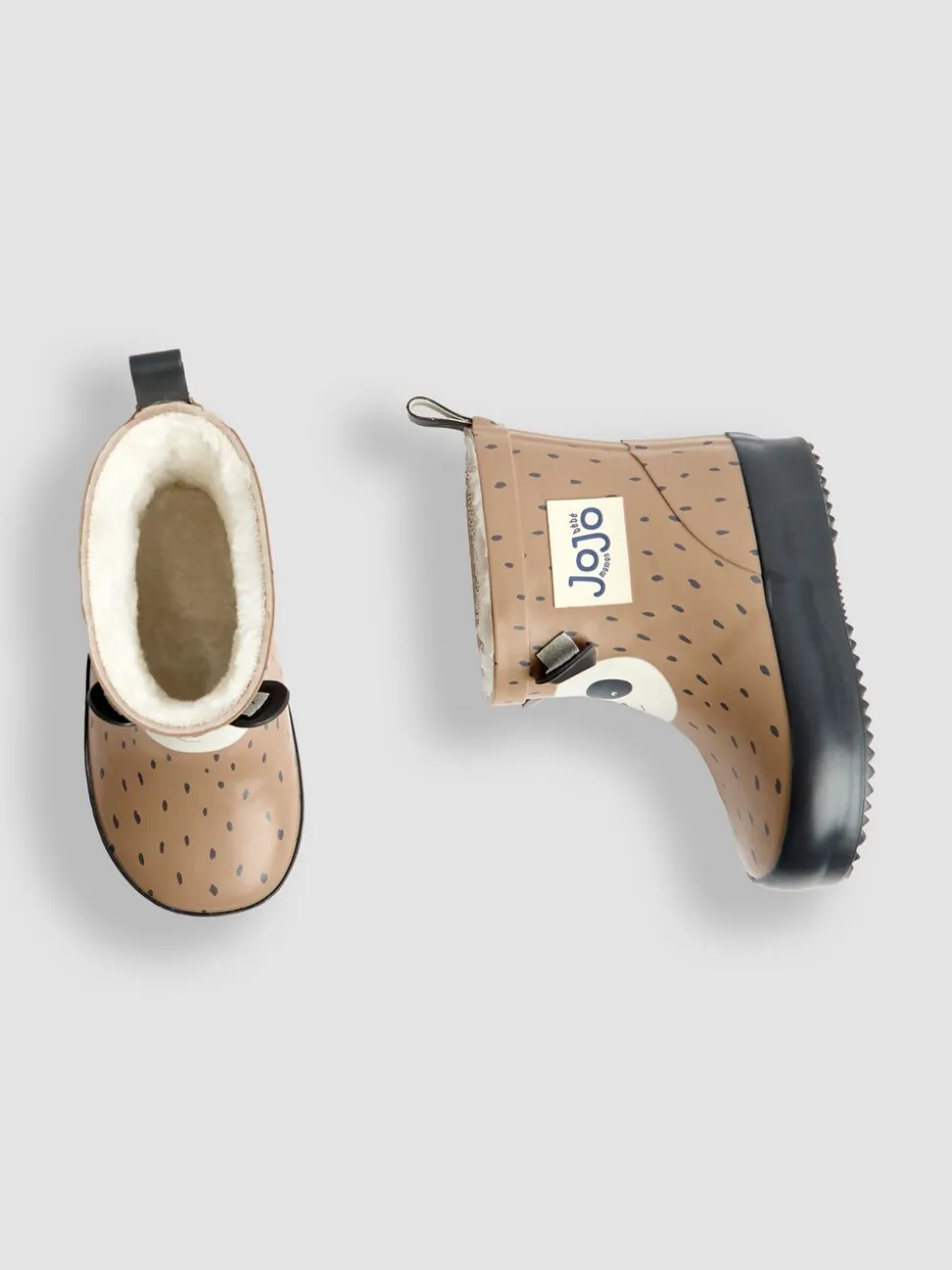 Brown Panda - JoJo Maman Bébé Short Cosy Lined Wellie Boot