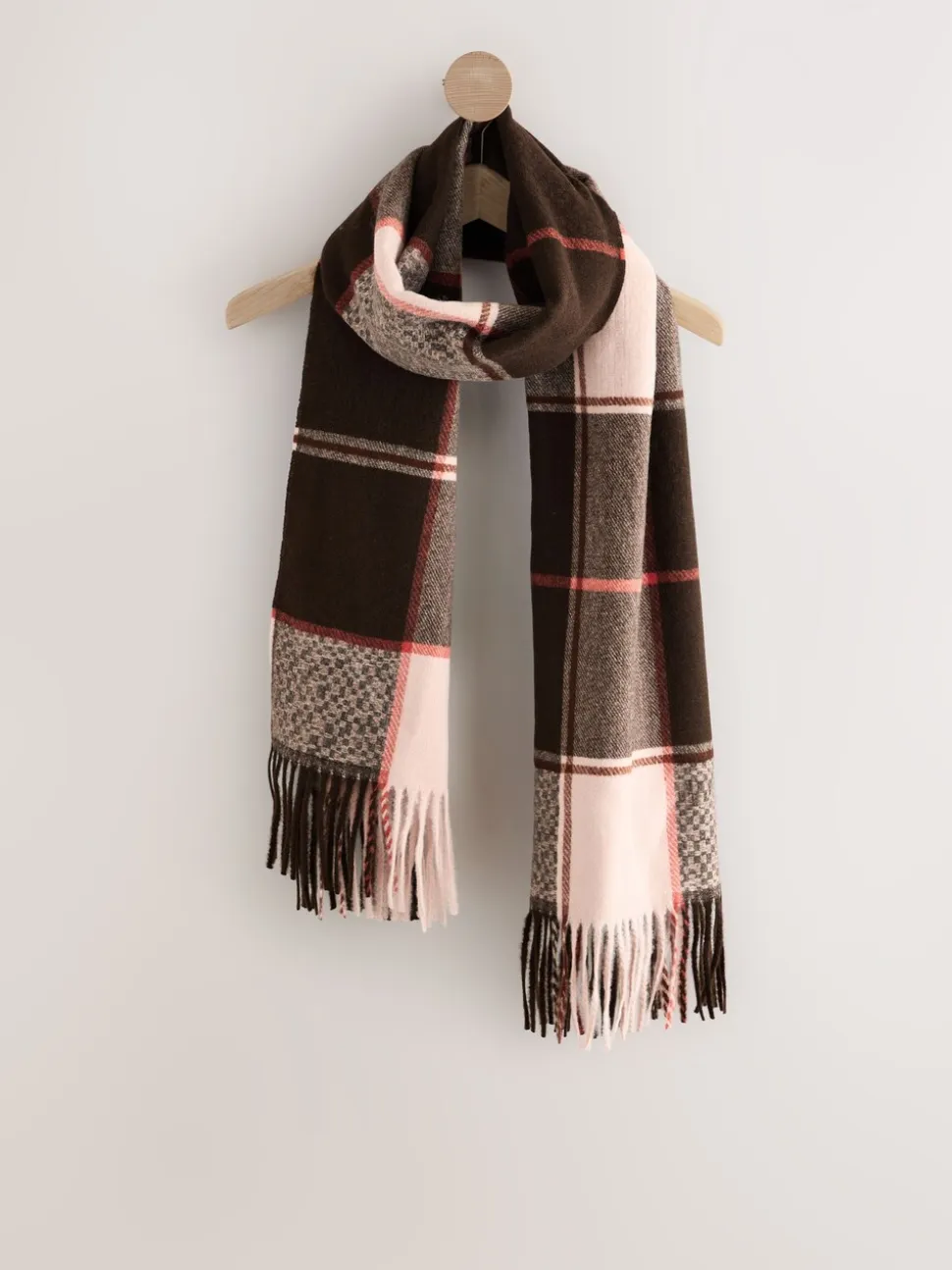 Brown Textured Check - Halfzware sjaal