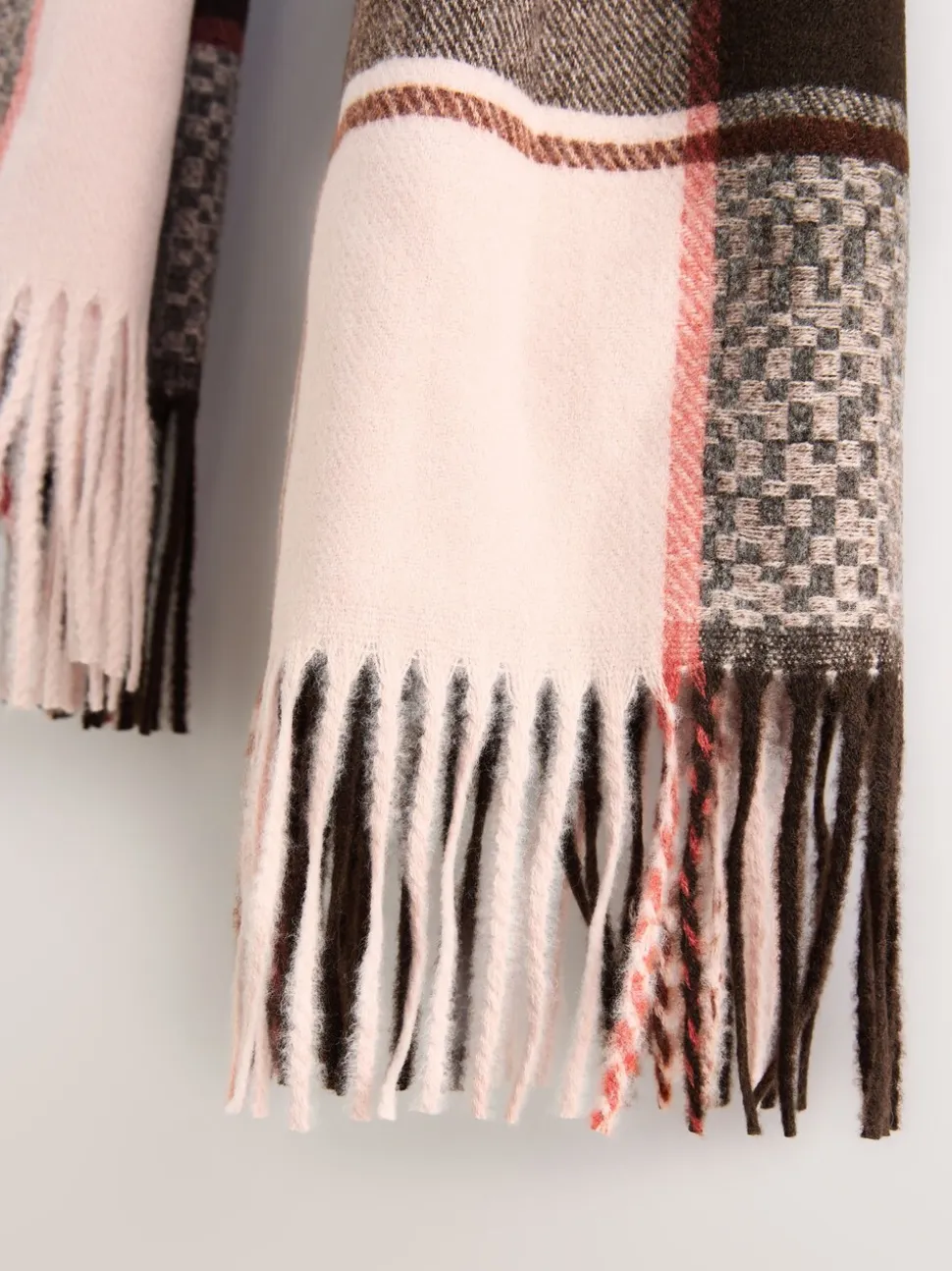 Brown Textured Check - Halfzware sjaal