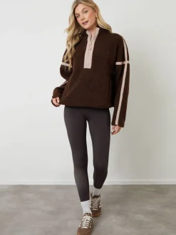 Bruin - Another Sunday Half Zip Contrast Trim Borg Fleece