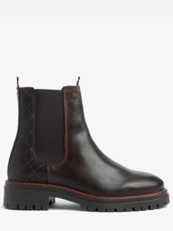 Bruin - Barbour® Evie leren Chelsea-laars