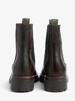 Bruin - Barbour® Evie leren Chelsea-laars