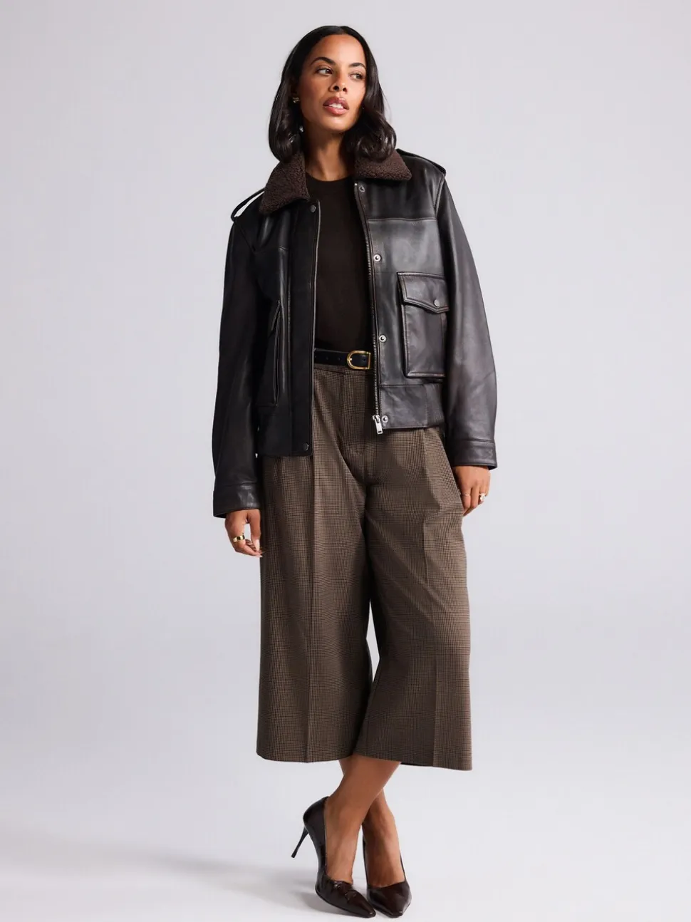Bruin - Checked Tailored Culottes