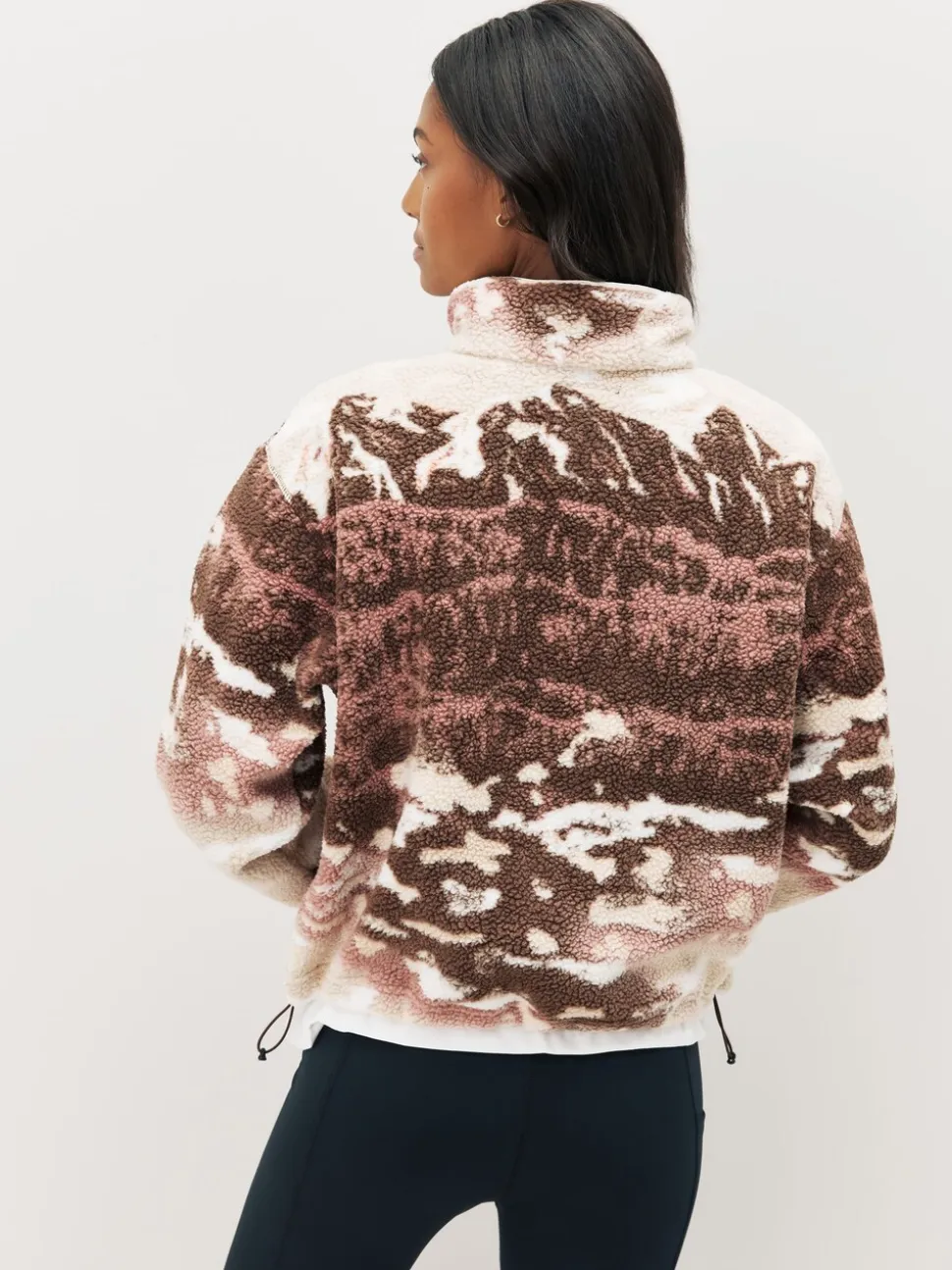 Bruin - Columbia Helvetia™ II Cropped fleece met print en halve drukknoopsluiting