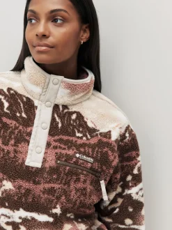 Bruin - Columbia Helvetia™ II Cropped fleece met print en halve drukknoopsluiting