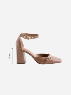 Bruin - Forever Comfort® Buckle Closed Toe Block Heels