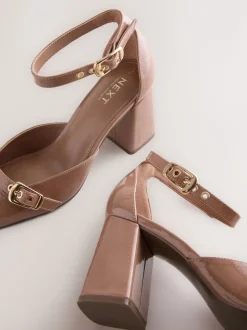 Bruin - Forever Comfort® Buckle Closed Toe Block Heels