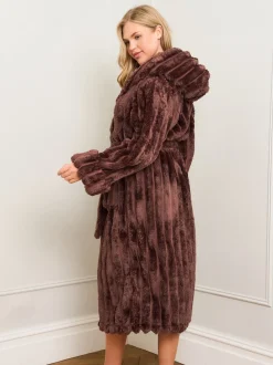 Bruin - Jim Jam the Label Chocolate Ribbed Dressing Brown Gown