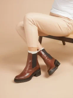 Bruin - Jones Bootmaker leren Chelsea laarzen