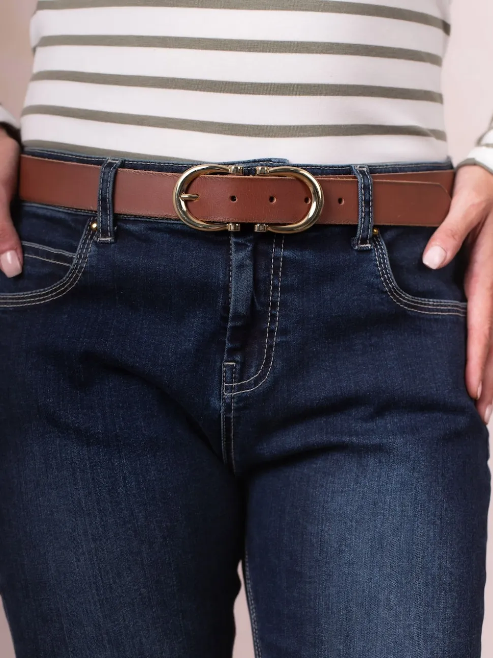 Bruin - Lakeland Leather Bowness Suède Riem met Dubbele Gesp