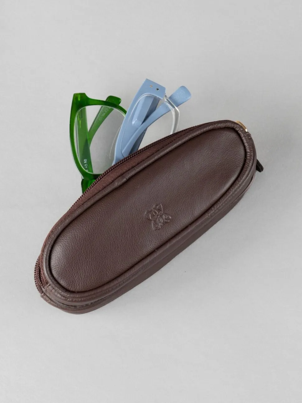 Bruin - Lakeland Leather dubbele brillenkoker