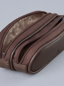 Bruin - Lakeland Leather dubbele brillenkoker