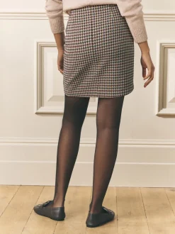 Bruin - Laura Ashley Dogtooth Check Mini Skirt with Wool