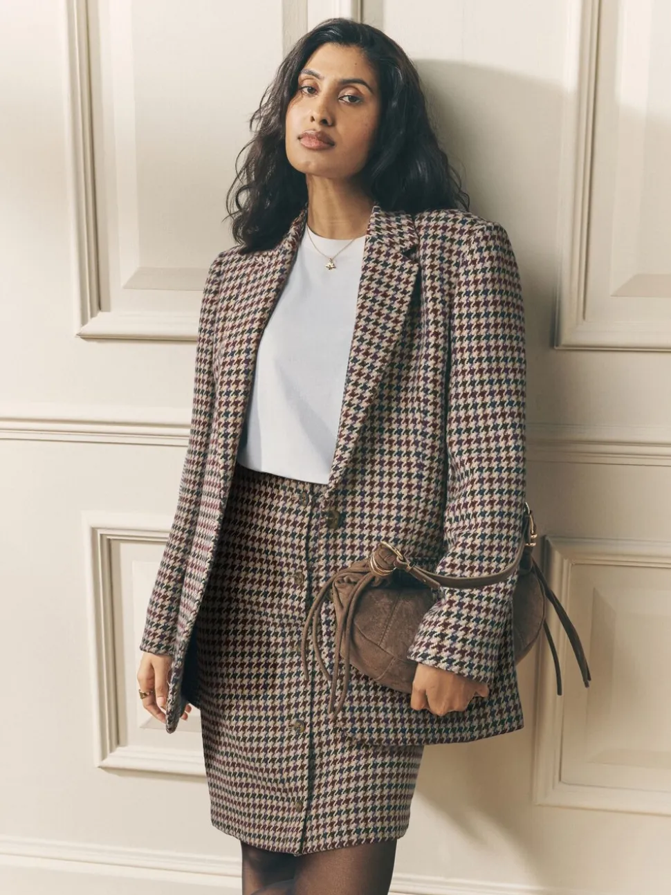 Bruin - Laura Ashley Heritage Dogtooth Check Blazer with Wool
