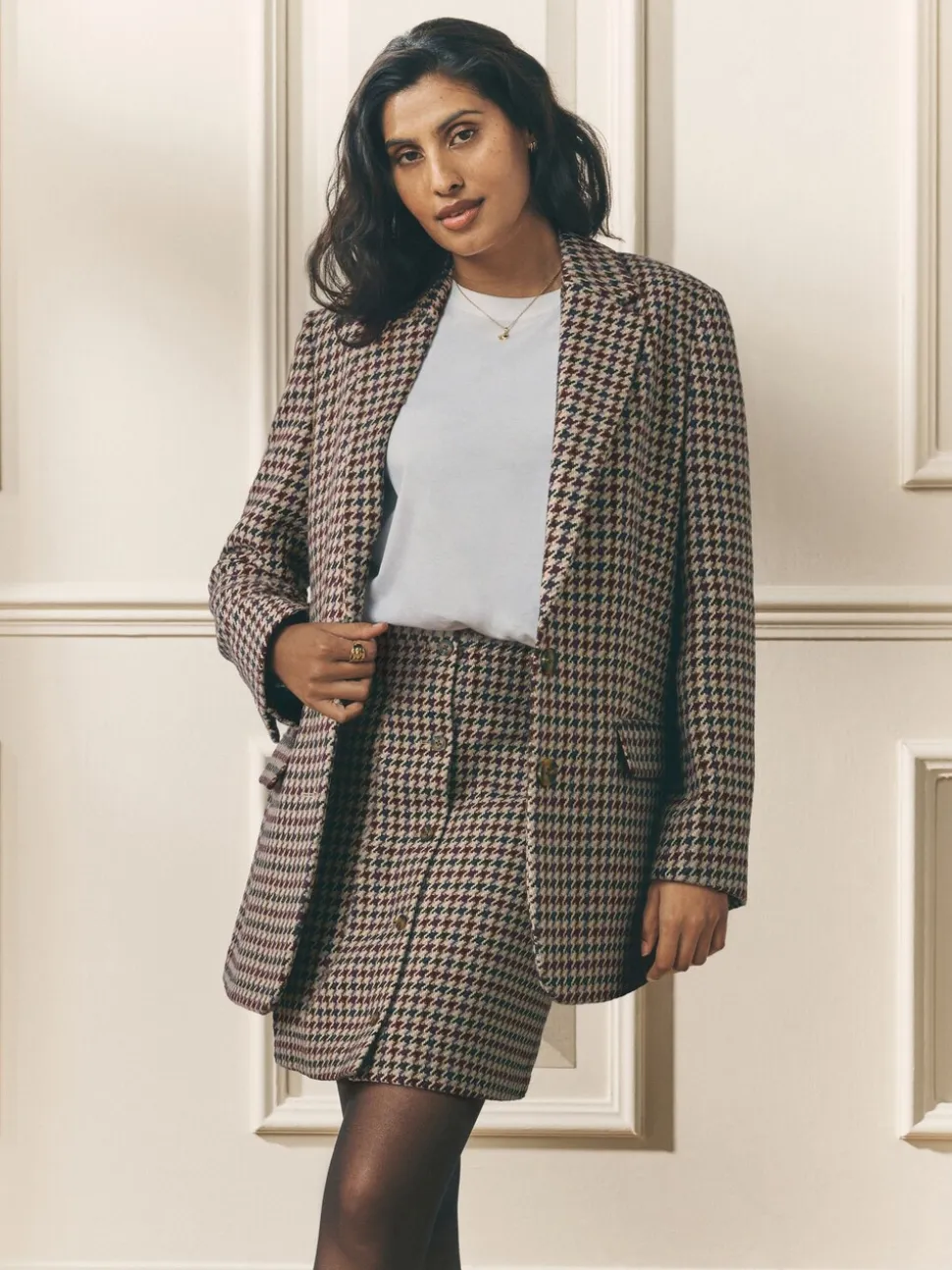 Bruin - Laura Ashley Heritage Dogtooth Check Blazer with Wool