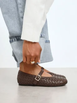 Bruin - Linzi Dagelijkse Geweven Lage schoenen Met Gesp