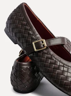 Bruin - Linzi Dagelijkse Geweven Lage schoenen Met Gesp