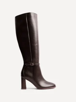 Bruin - Linzi Midtown Block Heel High Leg Boots With Buckle Detail