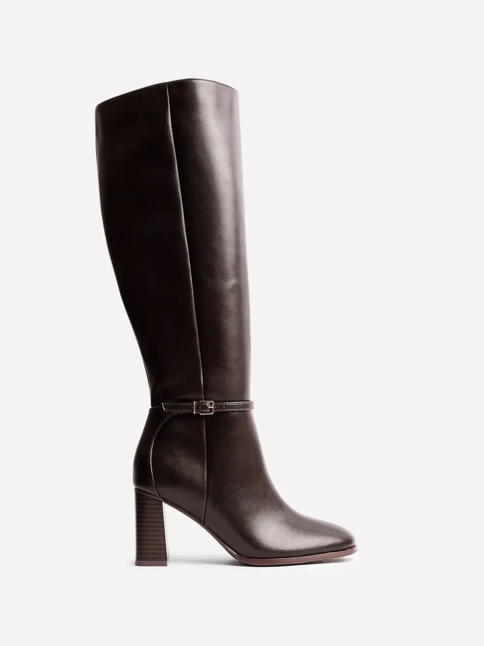 Bruin - Linzi Midtown Block Heel High Leg Boots With Buckle Detail