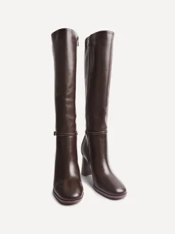 Bruin - Linzi Midtown Block Heel High Leg Boots With Buckle Detail