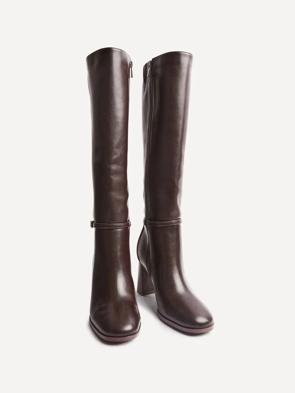 Bruin - Linzi Midtown Block Heel High Leg Boots With Buckle Detail