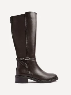 Bruin - Linzi Power High Leg Boots With Stretch Side Panel and Buckle Detail