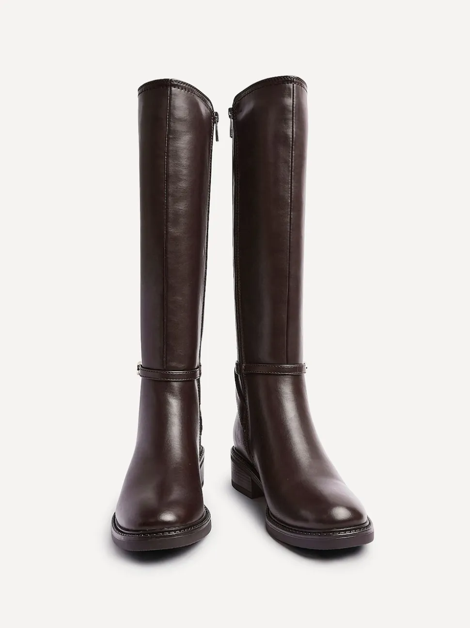 Bruin - Linzi Power High Leg Boots With Stretch Side Panel and Buckle Detail