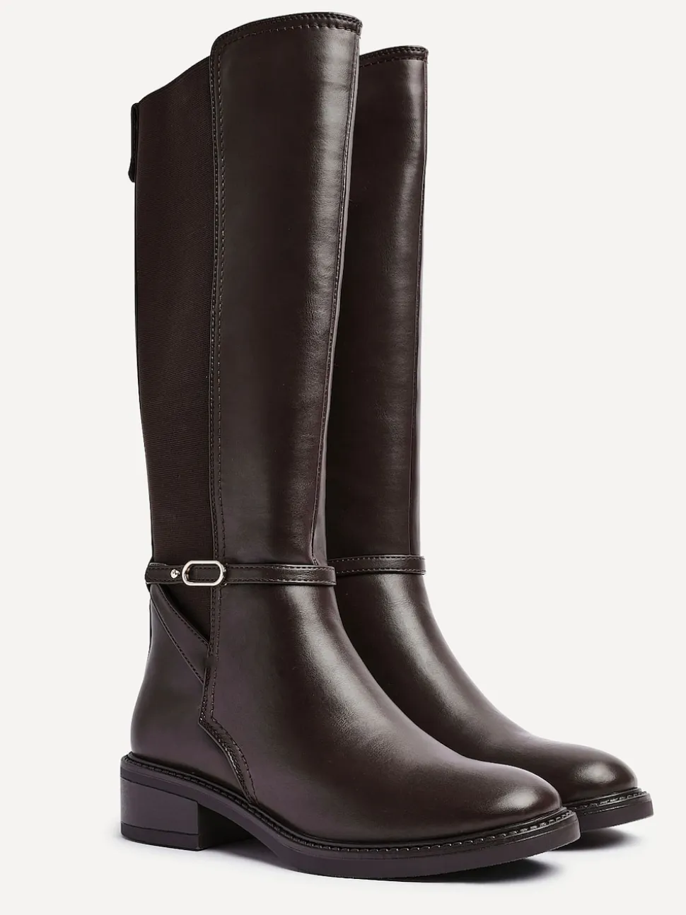 Bruin - Linzi Power High Leg Boots With Stretch Side Panel and Buckle Detail