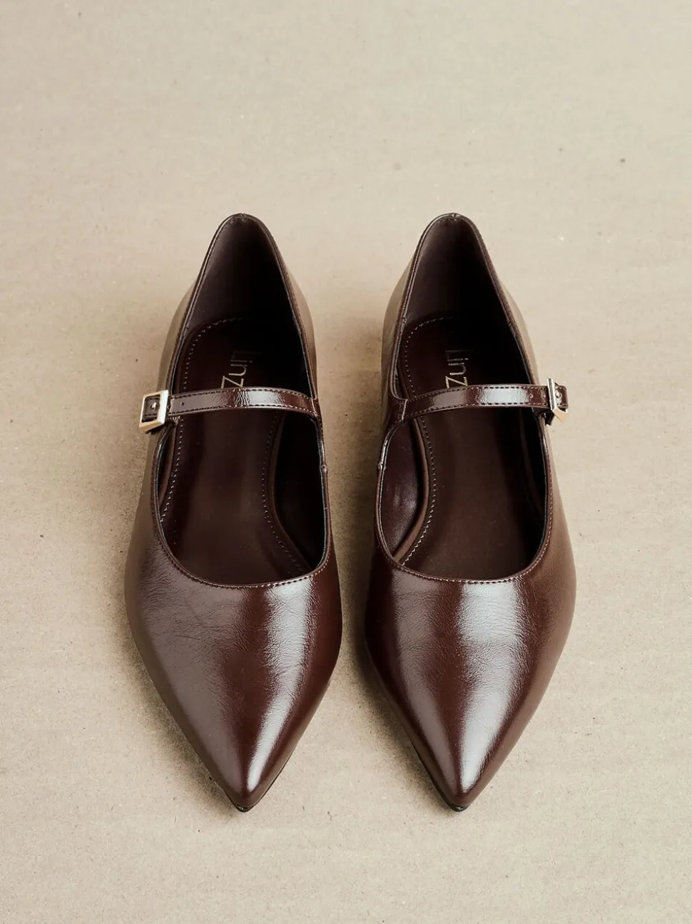 Bruin - Linzi Seattle Mary Jane Lage schoenen met spitse neus
