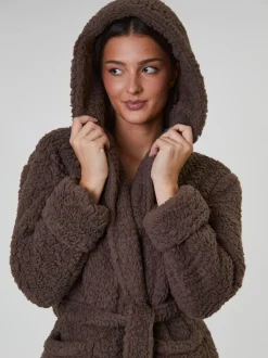 Bruin - Loungeable Chunky Sherpa Hooded Midaxi Robe