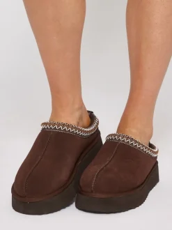 Bruin - Loungeable Platform Real Sheepskin Lined Braided Mules