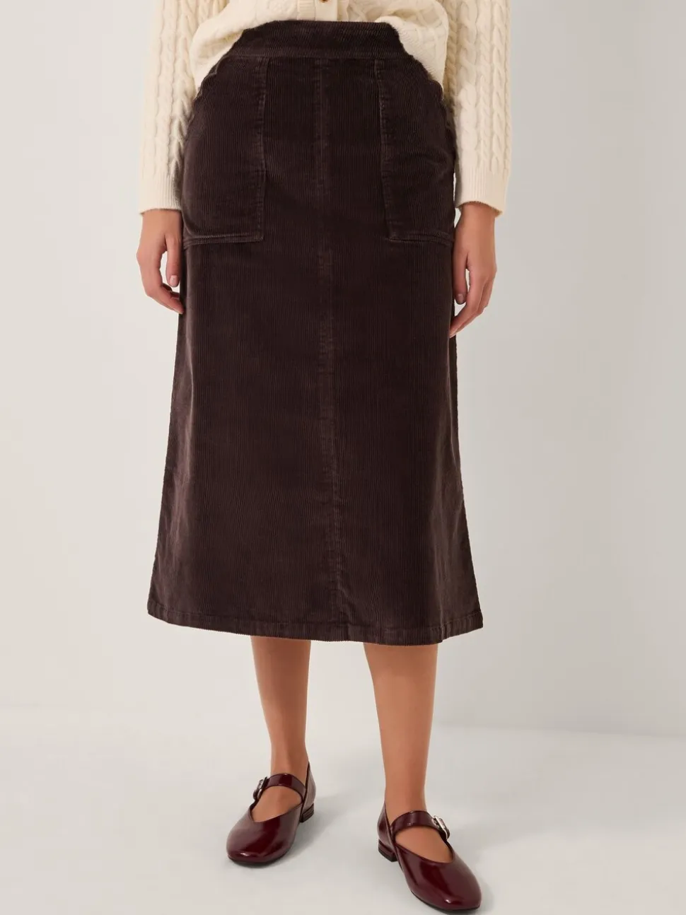 Bruin - Monsoon Malika Corduroy Midi Skirt
