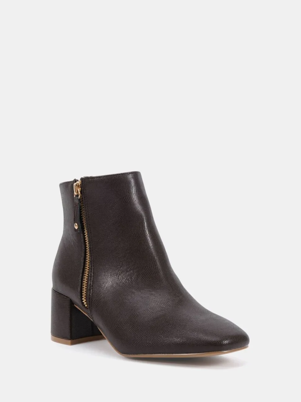 Bruin - Novo Kate Zip Side Square Toe Block Heel Ankle Boots