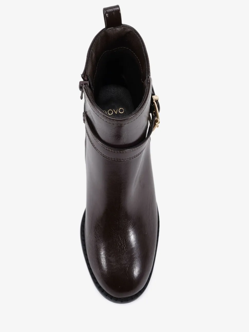 Bruin - Novo Wide Fit Jasmine Round Toe Block Heel Buckle Detail Ankle Boots