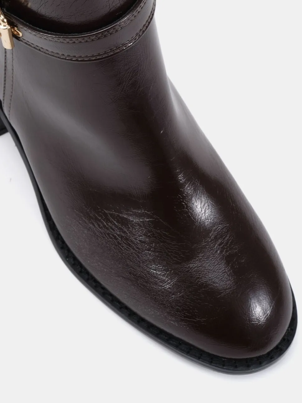 Bruin - Novo Wide Fit Jasmine Round Toe Block Heel Buckle Detail Ankle Boots